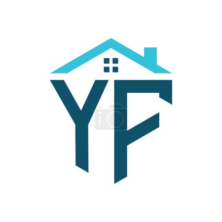 Modèle de conception de logo de maison YF. Lettre logo YF pour l'immobilier, la construction ou toute autre activité liée à la maison