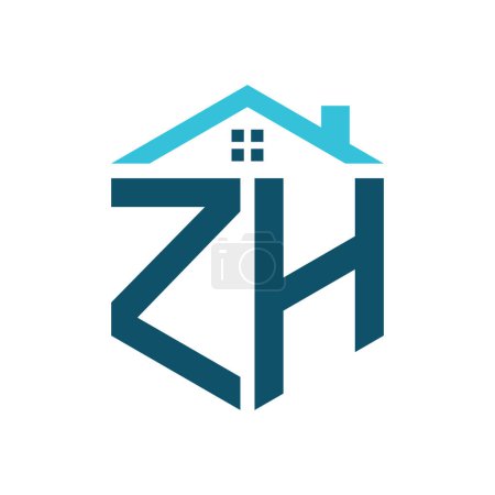 ZH House Logo Design Template. Letter ZH Logo for Real Estate, Construction or any House Related Business