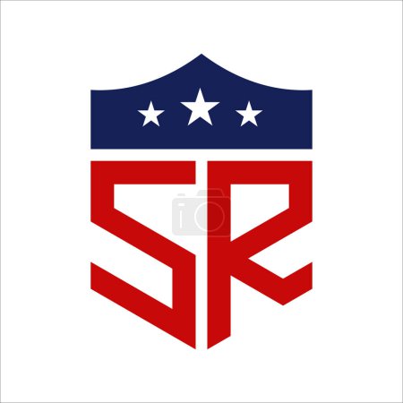 Patriotic SR Logo Design. Letter SR Patriotic American Logo Design for Political Campaign and any USA Event.