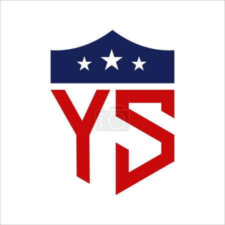 Conception patriotique du logo YS. Lettre YS Patriotic American Logo Design for Political Campaign et tout événement aux États-Unis.