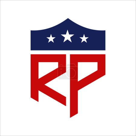 Patriotic RP Logo Design. Letter RP Patriotic American Logo Design for Political Campaign and any USA Event.
