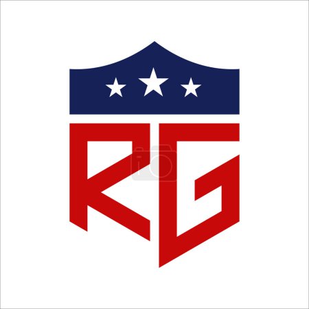 Patriotic RG Logo Design. Letter RG Patriotic American Logo Design for Political Campaign and any USA Event.