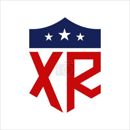 Patriotic XR Logo Design. Letter XR Patriotic American Logo Design for Political Campaign and any USA Event.