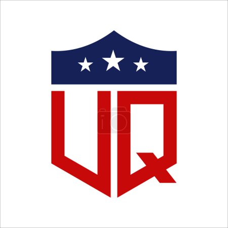 Patriotic UQ Logo Design. Letter UQ Patriotic American Logo Design for Political Campaign and any USA Event.
