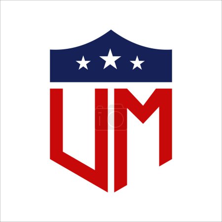 Patriotic UM Logo Design. Letter UM Patriotic American Logo Design for Political Campaign and any USA Event.