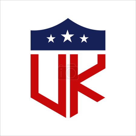 Patriotic UK Logo Design. Lettre UK Patriotic American Logo Design for Political Campaign and any USA Event.