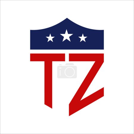 Patriotic TZ Logo Design. Letter TZ Patriotic American Logo Design for Political Campaign and any USA Event.