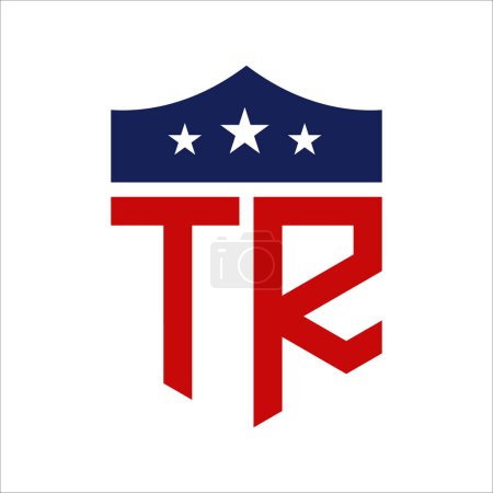 Patriotic TR Logo Design. Letter TR Patriotic American Logo Design for Political Campaign and any USA Event.