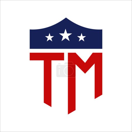 Patriotic TM Logo Design. Letter TM Patriotic American Logo Design for Political Campaign and any USA Event.