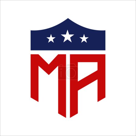 Patriotic MA Logo Design. Letter MA Patriotic American Logo Design for Political Campaign and any USA Event.
