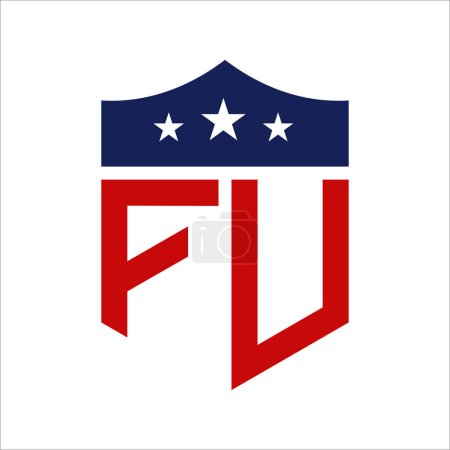 Patriotisches FU-Logo-Design. Brief FU Patriotic American Logo Design for Political Campaign and any USA event.