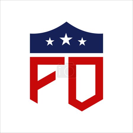 Patriotic FO Logo Design. Letter FO Patriotic American Logo Design for Political Campaign and any USA Event.