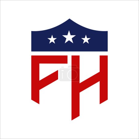 Patriotic FH Logo Design. Letter FH Patriotic American Logo Design for Political Campaign and any USA Event.