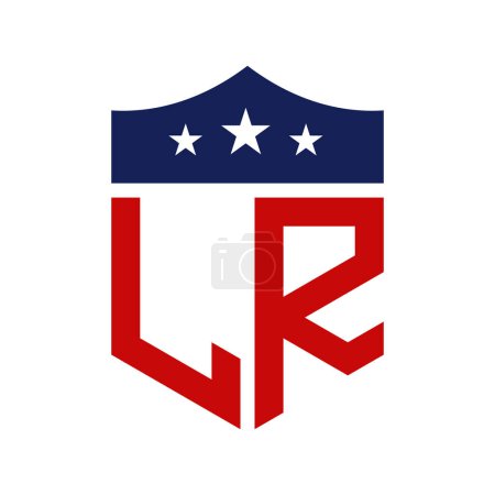 Patriotic LR Logo Design. Letter LR Patriotic American Logo Design for Political Campaign and any USA Event.