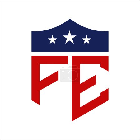 Patriotic FE Logo Design. Letter FE Patriotic American Logo Design for Political Campaign and any USA Event.