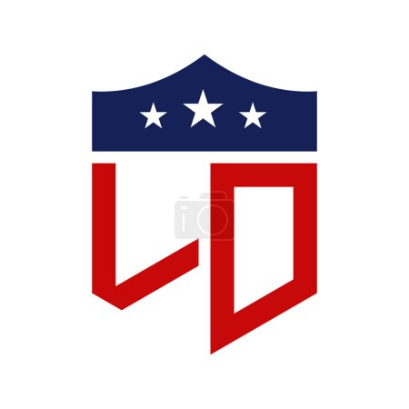 Patriotic LD Logo Design. Letter LD Patriotic American Logo Design for Political Campaign and any USA Event.