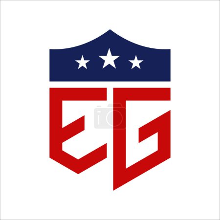 Patriotic EG Logo Design. Letter EG Patriotic American Logo Design for Political Campaign and any USA Event.
