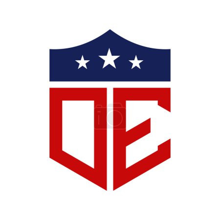 Patriotic DE Logo Design. Letter DE Patriotic American Logo Design for Political Campaign and any USA Event.