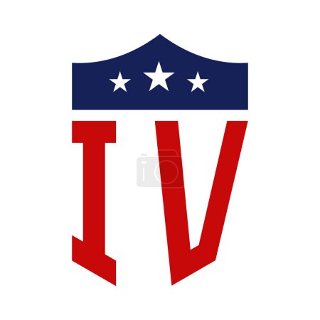 Patriotic IV Logo Design. Letter IV Patriotic American Logo Design for Political Campaign and any USA Event.