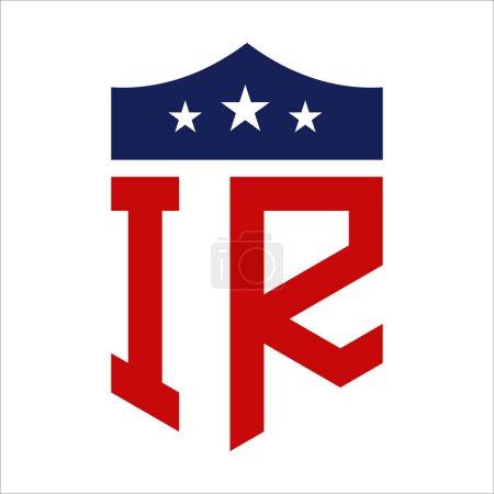 Patriotic IR Logo Design. Letter IR Patriotic American Logo Design for Political Campaign and any USA Event.