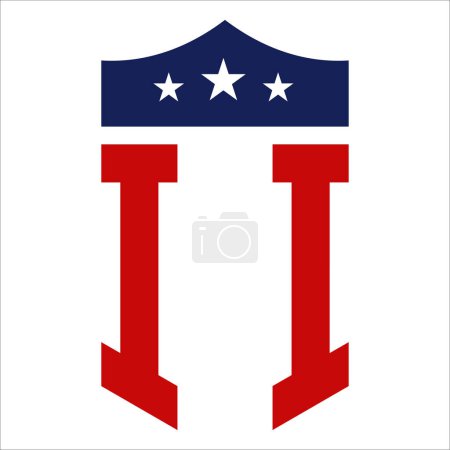Logo Patriotique II. Lettre II Patriotic American Logo Design for Political Campaign et tout événement aux États-Unis.