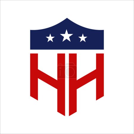 Patriotic HH Logo Design. Letter HH Patriotic American Logo Design for Political Campaign and any USA Event.