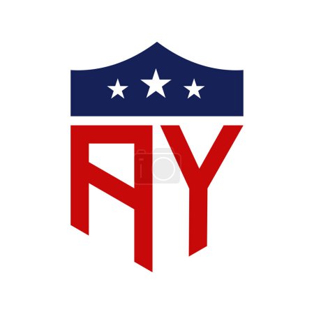 Patriotic AY Logo Design. Letter AY Patriotic American Logo Design for Political Campaign and any USA Event.