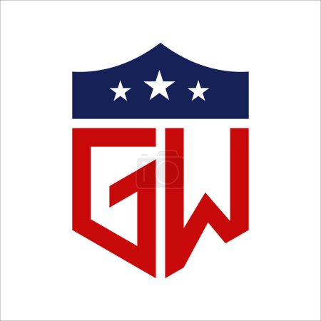 Patriotic GW Logo Design. Letter GW Patriotic American Logo Design for Political Campaign and any USA Event.