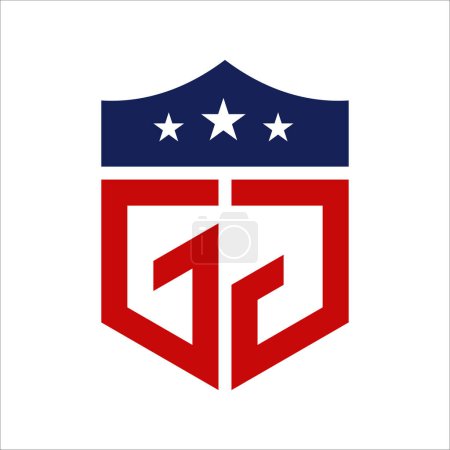 Patriotic GJ Logo Design. Letter GJ Patriotic American Logo Design for Political Campaign and any USA Event.
