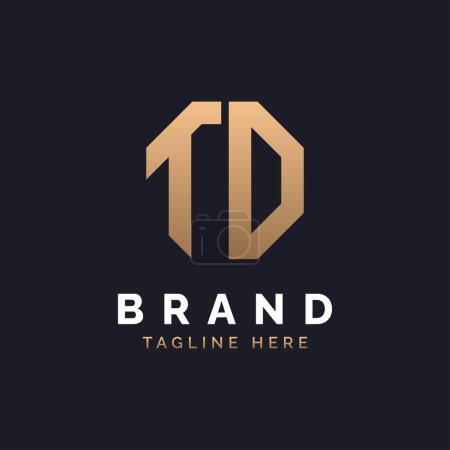 TD Logo Design. Modernes, minimalistisches, elegantes und luxuriöses TD Logo. Alphabet Letter TD Logo Design für die Corporate Business Identity einer Marke.