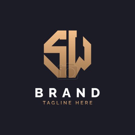 SW Logo Design. Modernes, minimales, elegantes und luxuriöses SW-Logo. Alphabet Letter SW Logo Design für Corporate Business Identity der Marke.