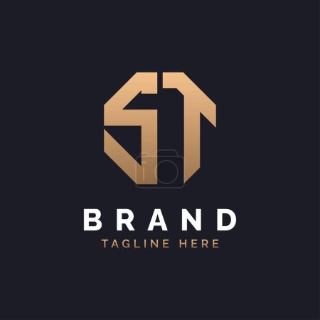ST Logo Design. Modern, Minimal, Elegant and Luxury ST Logo. Alphabet Letter ST Logo Design for Brand Corporate Business Identity.