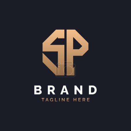 SP Logo Design. Modernes, minimales, elegantes und luxuriöses SP-Logo. Alphabet Letter SP Logo Design für Corporate Business Identity der Marke.