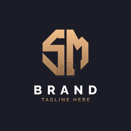 SM Logo Design. Modern, Minimal, Elegant and Luxury SM Logo. Alphabet Letter SM Logo Design for Brand Corporate Business Identity.