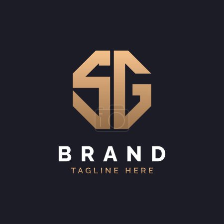 Diseño de Logo SG. Logo SG moderno, minimalista, elegante y de lujo. Letra del alfabeto SG Logo Design for Brand Corporate Business Identity.