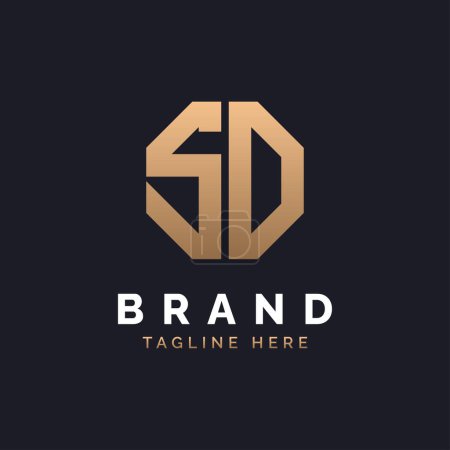 Conception de logo SD. Logo SD moderne, minimaliste, élégant et de luxe. Alphabet Letter SD Logo Design pour la marque Identité d'entreprise.