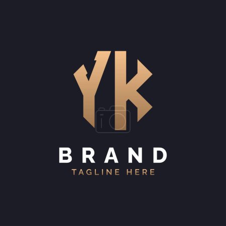YK Logo Design. Modern, Minimal, Elegant and Luxury YK Logo. Alphabet Letter YK Logo Design for Brand Corporate Business Identity.