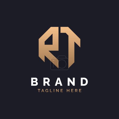 RT Logo Design. Modernes, minimales, elegantes und luxuriöses RT-Logo. Alphabet Letter RT Logo Design für Corporate Business Identity der Marke.