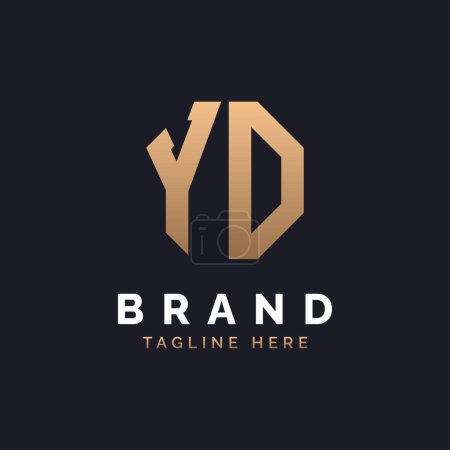 YD Logo Design. Modernes, minimales, elegantes und luxuriöses YD-Logo. Alphabet Letter YD Logo Design für Corporate Business Identity der Marke.