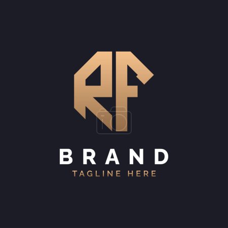 Diseño de Logo RF. Logo RF moderno, minimalista, elegante y de lujo. Letra del alfabeto RF Logo Design for Brand Corporate Business Identity.