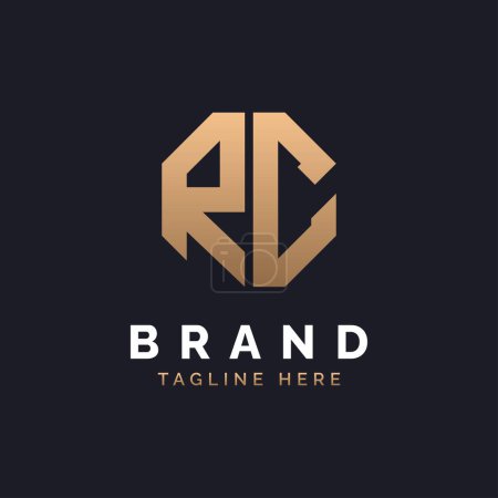 Diseño de Logo RC. Logo RC moderno, minimalista, elegante y de lujo. Letra del alfabeto Diseño del logotipo de RC para la identidad corporativa de marca.