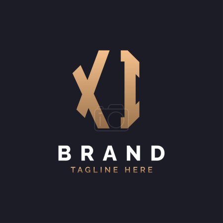 XI Diseño de Logo. Logo moderno, minimalista, elegante y de lujo XI. Alfabeto Carta XI Diseño de Logo para la Identidad Mercantil Corporativa de Marca.