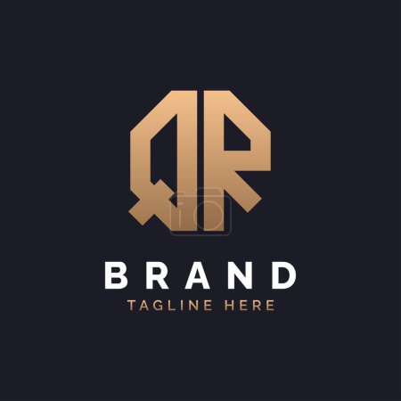 QR Logo Design. Modern, Minimal, Elegant and Luxury QR Logo. Alphabet Letter QR Logo Design for Brand Corporate Business Identity.