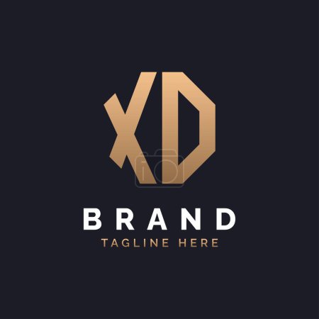 Diseño de Logo XD. Logo XD moderno, minimalista, elegante y de lujo. Alfabeto Letra XD Diseño de Logo para la Identidad Corporativa de Marca.