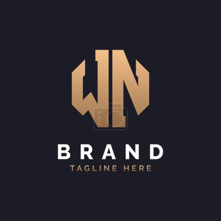 Diseño de Logo WN. Logo WN moderno, minimalista, elegante y de lujo. Letra del alfabeto Diseño del logotipo de WN para la identidad corporativa de marca.