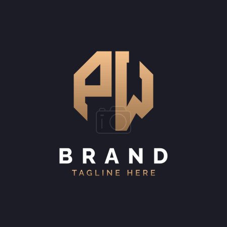Conception de logo PW. Logo PW moderne, minimaliste, élégant et luxueux. Alphabet Letter PW Logo Design pour la marque Identité d'entreprise.