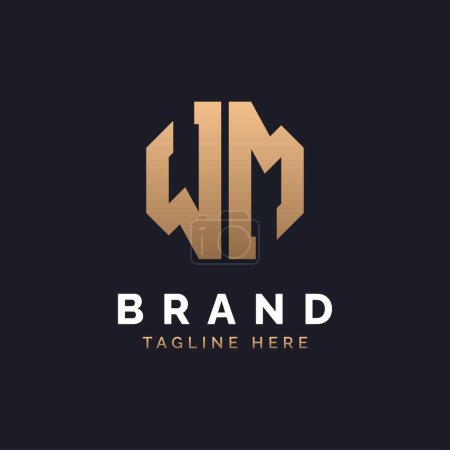 WM Logo Design. Modern, Minimal, Elegant and Luxury WM Logo. Alphabet Letter WM Logo Design for Brand Corporate Business Identity.