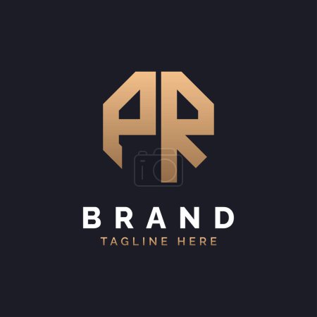 PR Logo Design. Modernes, minimalistisches, elegantes und luxuriöses PR-Logo. Alphabet Letter PR Logo Design für Corporate Business Identity einer Marke.