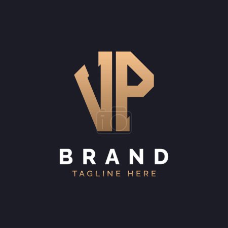VP Logo Design. Modernes, minimales, elegantes und luxuriöses VP-Logo. Alphabet Letter VP Logo Design für Corporate Business Identity einer Marke.