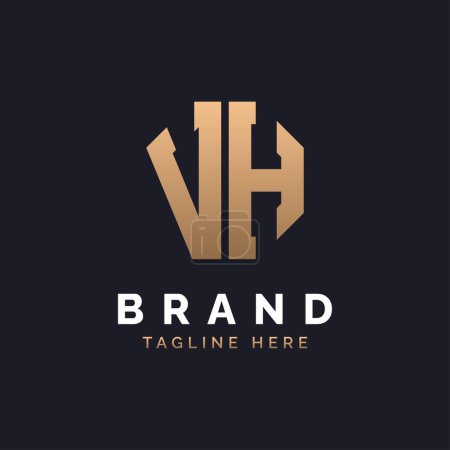 VH Logo Design. Modernes, minimalistisches, elegantes und luxuriöses VH Logo. Alphabet Letter VH Logo Design für Corporate Business Identity der Marke.
